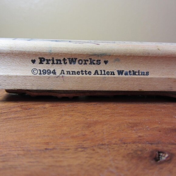 rubber stamp happy birthday 1994 print works annette allen watkins (W4649) - Picture 3 of 5